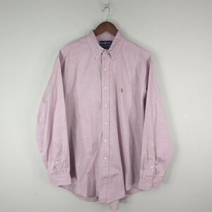 Ralph Lauren Yarmouth Shirt Mens Large 16.5 Pink Pinpoint Oxford Button Down